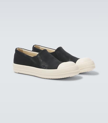 Boat coated denim slip-on shoes