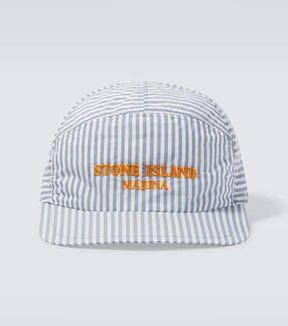 Marina logo striped baseball cap