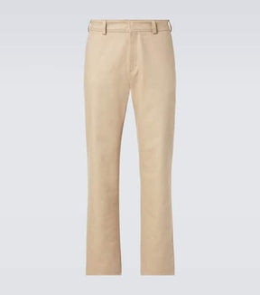Cotton-blend wide-leg chinos