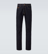 Mid-rise straight jeans