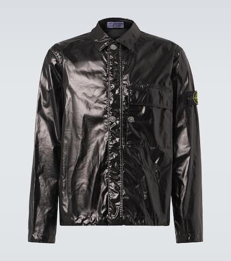 Compass laminated cotton overshirt