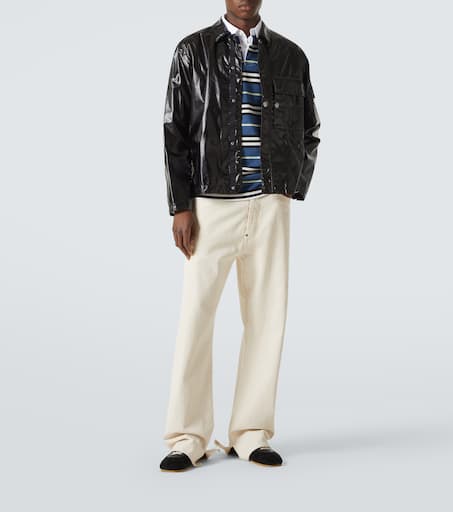 Compass laminated cotton overshirt