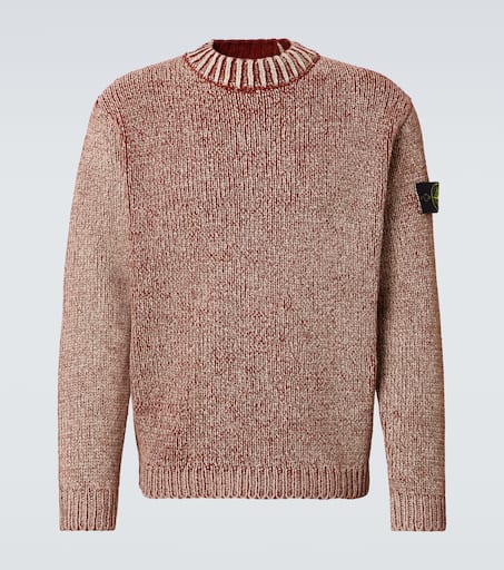 Compass printed cotton chenille sweater