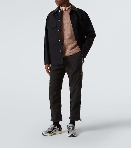 Compass printed cotton chenille sweater