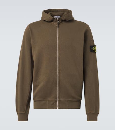 Compass cotton zip-up hoodie