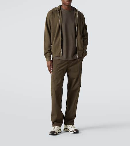 Compass cotton zip-up hoodie