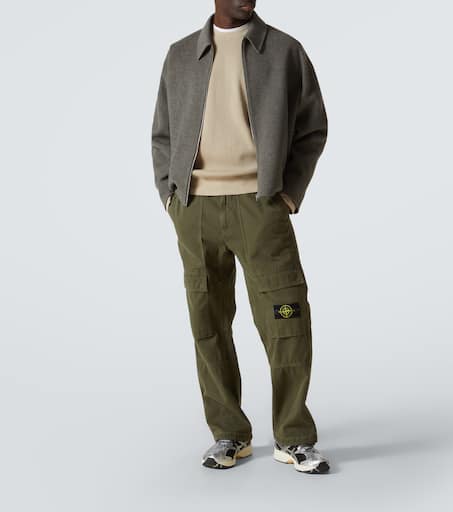 Compass waffle-knit cotton sweater