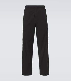 Cotton-blend straight pants