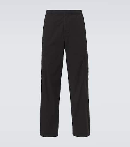Cotton-blend straight pants