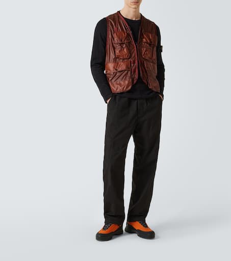 Cotton-blend straight pants