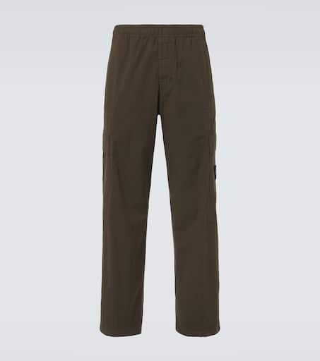 Cotton-blend straight pants
