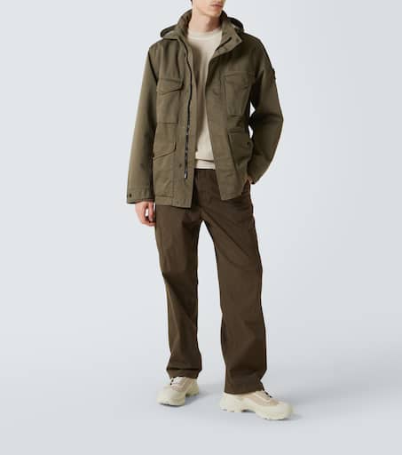 Cotton-blend straight pants