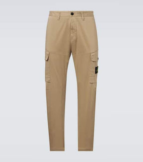 Logo cotton satin cargo pants