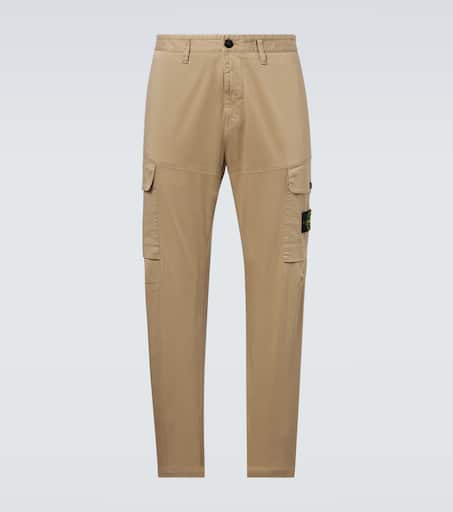 Logo cotton satin cargo pants