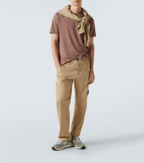 Logo cotton satin cargo pants