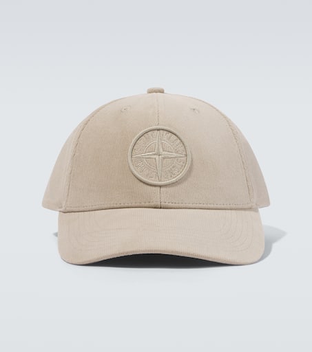 Compass embroidered corduroy baseball cap