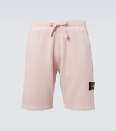 Logo cotton fleece shorts