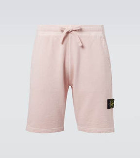 Logo cotton fleece shorts