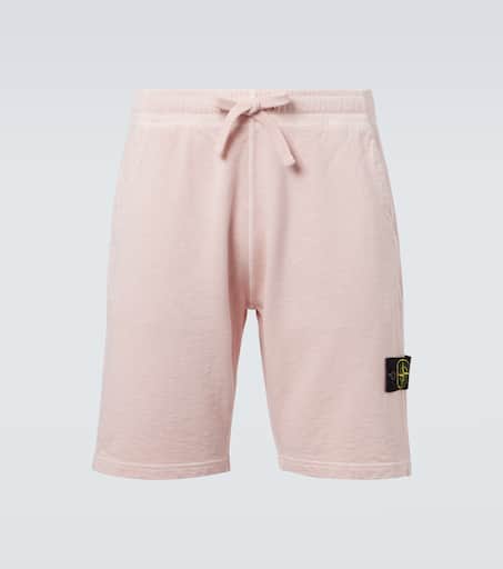 Logo cotton fleece shorts