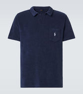 Cotton-blend terry polo shirt