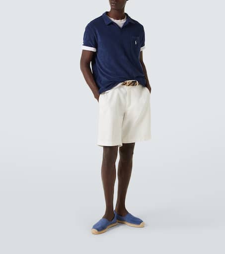 Cotton-blend terry polo shirt