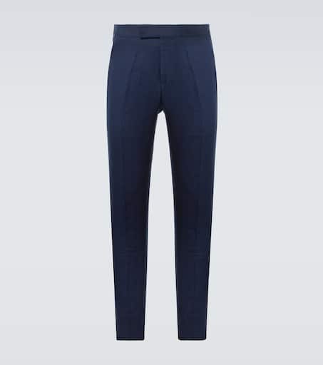 Linen slim pants