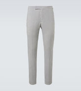 Striped cotton seersucker suit pants