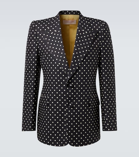 Polka-dot silk blazer