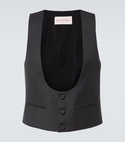 Wool gabardine vest