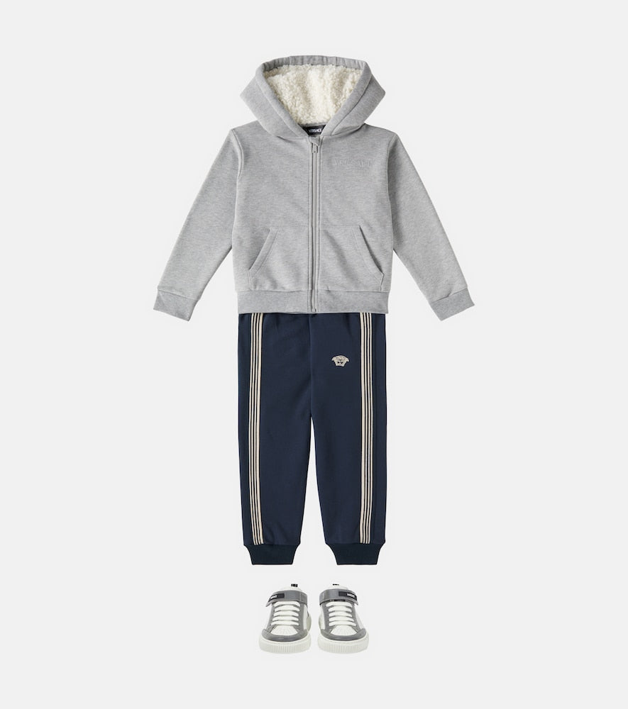 Greca Border cotton jersey trackpants