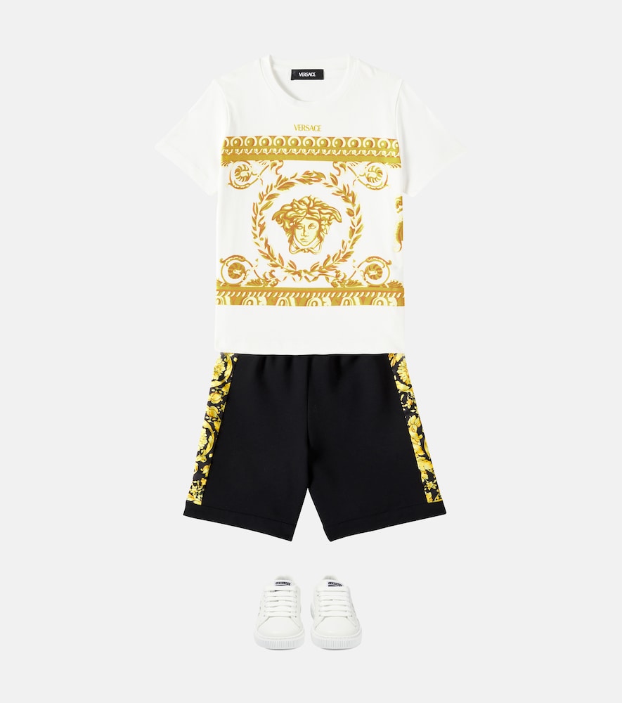 Barocco twill-trimmed jersey shorts
