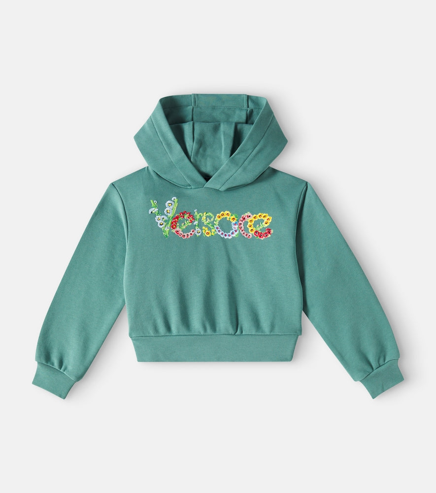 Logo cotton jersey hoodie
