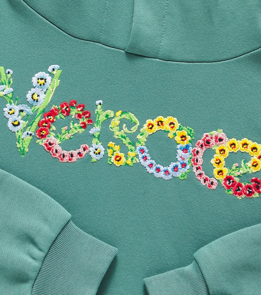 Logo cotton jersey hoodie