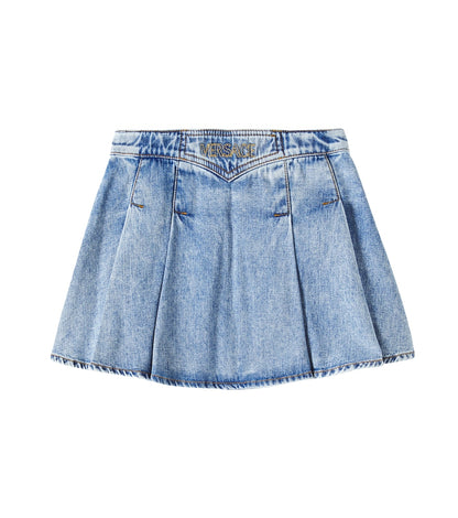 Embroidered denim skirt