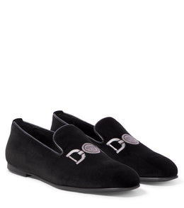 Medusa '95 embroidered velvet loafers