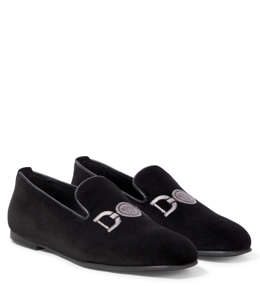 Medusa '95 embroidered velvet loafers