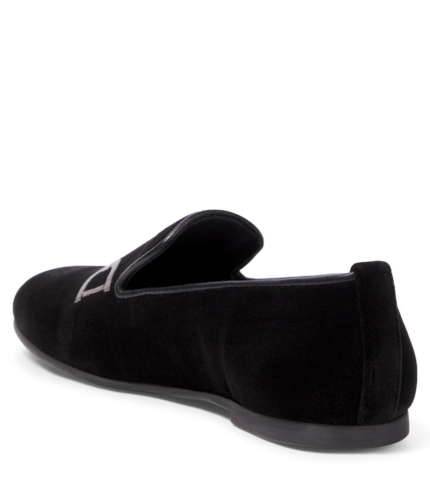 Medusa '95 embroidered velvet loafers