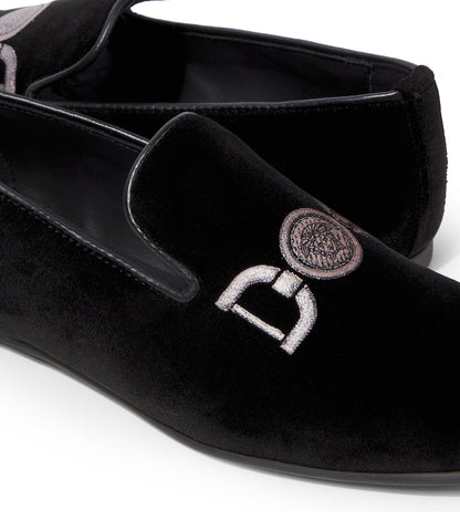 Medusa '95 embroidered velvet loafers
