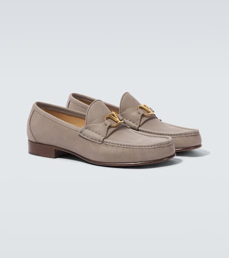 VLogo leather loafers