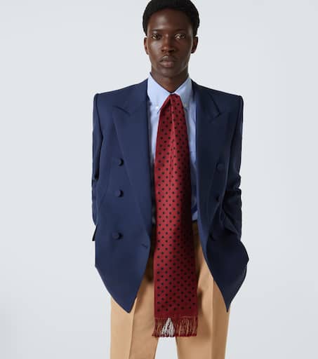 Polka-dot silk scarf