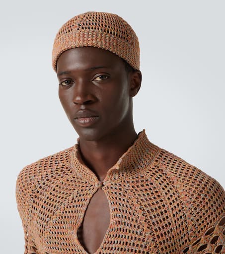 VGold linen and cotton beanie