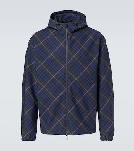 Checked windbreaker jacket
