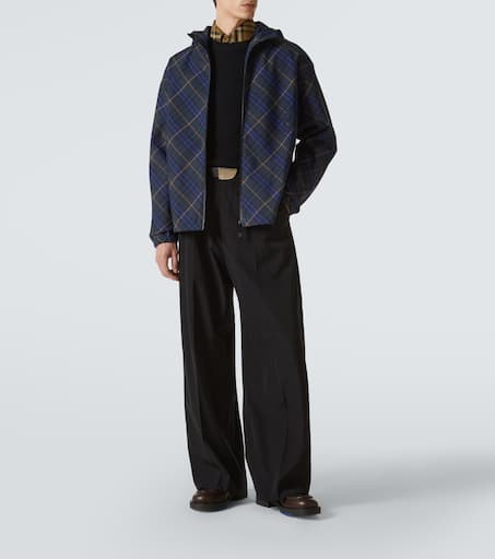 Checked windbreaker jacket