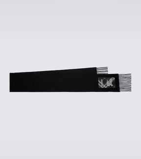 Logo patch-appliqué cashmere scarf