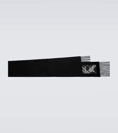 Logo patch-appliqué cashmere scarf