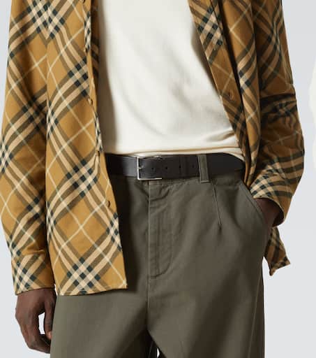 Burberry Check debossed leather belt