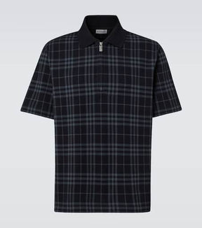 Burberry Check cotton-blend polo shirt