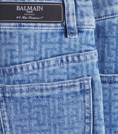 Monogram denim skirt