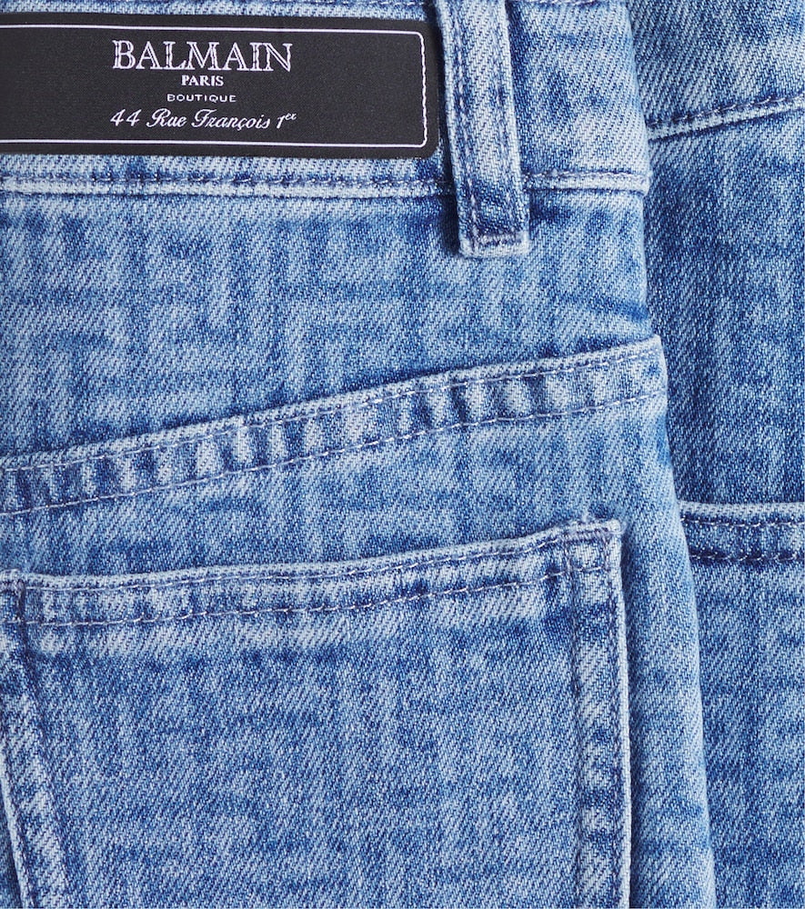 Monogram denim skirt