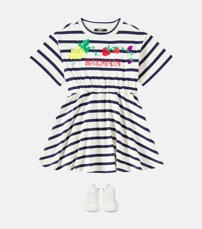 Striped cotton jersey dress